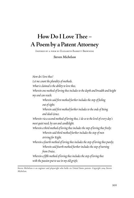 How Do I Love Thee A Poem By A Patent Attorney The Green Bag