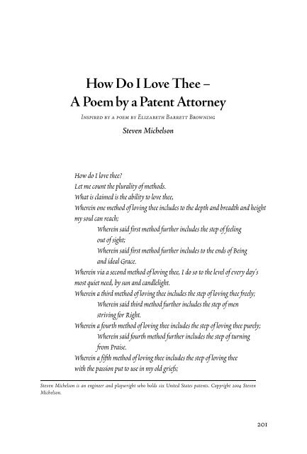 How Do I Love Thee A Poem By A Patent Attorney The Green Bag How Do I Love Thee A Poem By A Patent Attorney The Green Bag