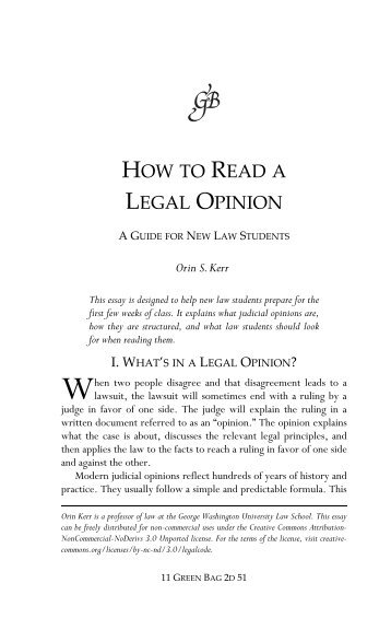 How to Read a Legal Opinion - The Green Bag