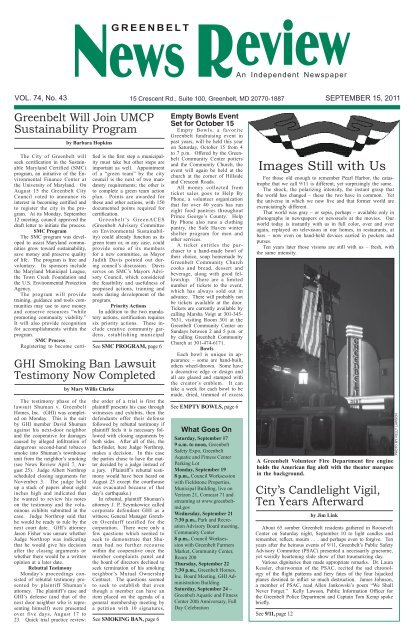 September 15 - Greenbelt News Review