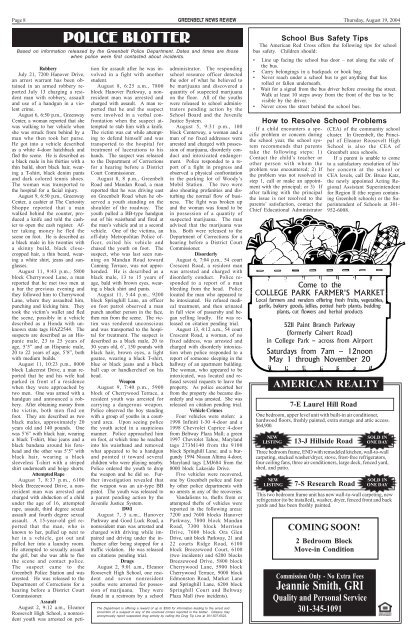 August 19 - Greenbelt News Review