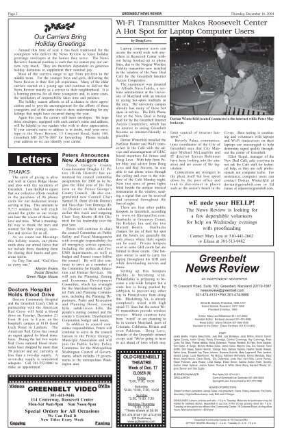 December 16 - Greenbelt News Review