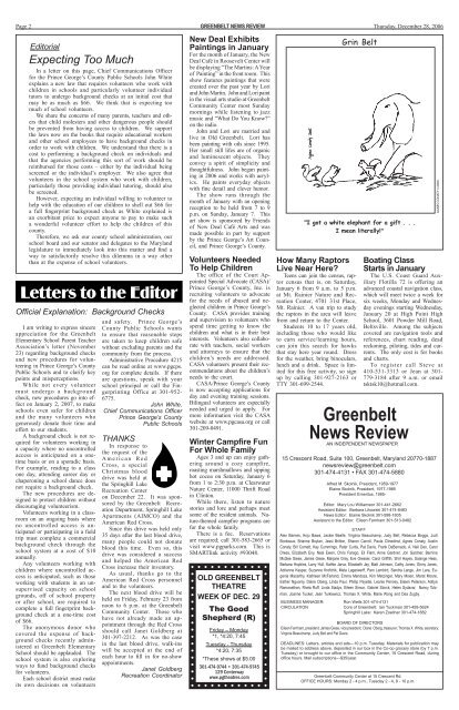 December 28 - Greenbelt News Review