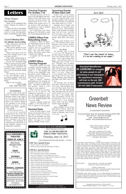 June 7 - Greenbelt News Review