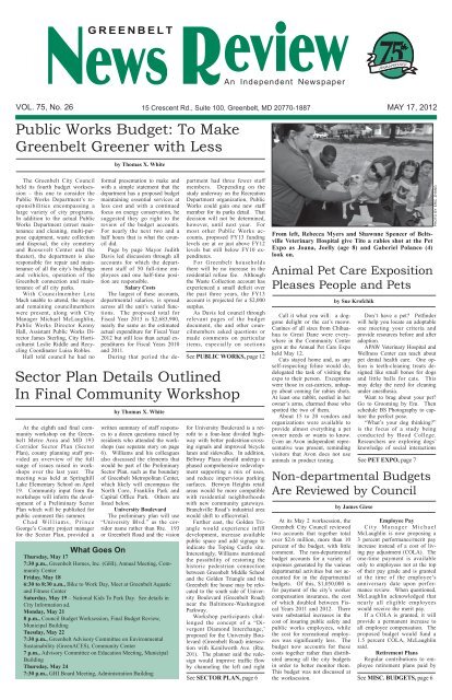 Public Works Budget - Greenbelt News Review