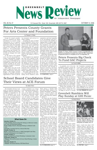 October 12 - Greenbelt News Review