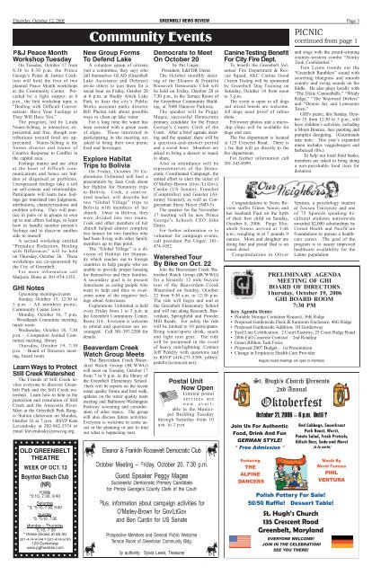 October 12 - Greenbelt News Review