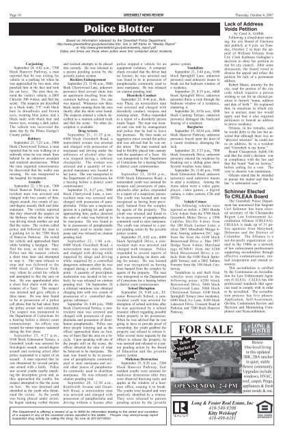 October 4 - Greenbelt News Review