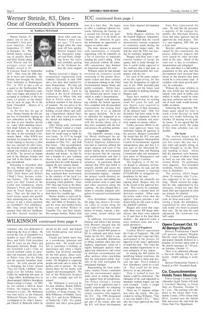 October 4 - Greenbelt News Review