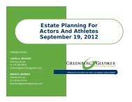 Estate Planning for Actors and Athletes - Greenberg Glusker