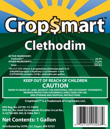 CLETHODIM at labeled - Greenbook.net