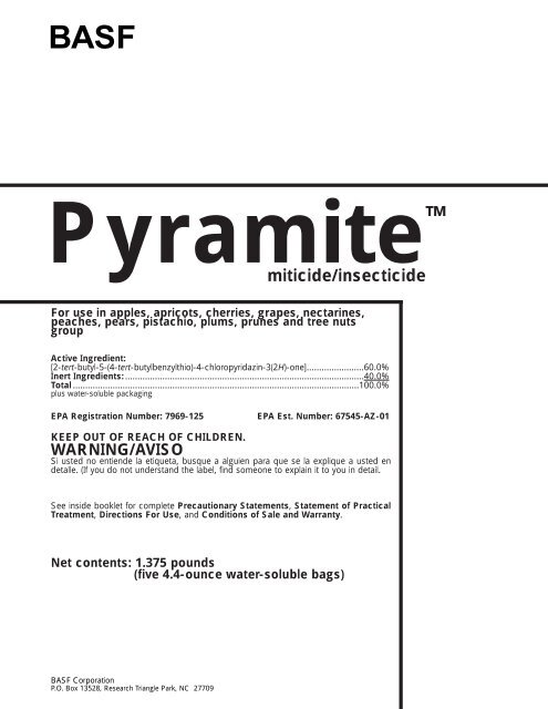 Paramite Insecticidal Spray Pyramite? miticide/insecticide - Greenbook.net