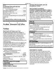 Pro-Mate Dimension 0.22 %Plus Fertilizer CAUTION - Greenbook.net