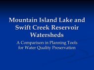 Mountain Island Lake and Swift Creek Reservoir Watersheds