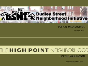 Dudley Street Initiative vs. High Point - Green Design Etc