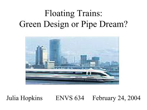 Floating Trains: Green Design or Pipe Dream? - Greendesignetc.net