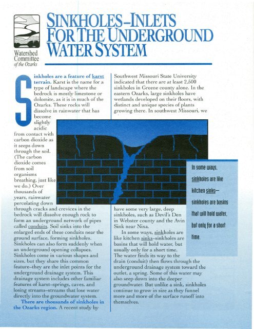 What is a sinkhole? - Greene County, Missouri