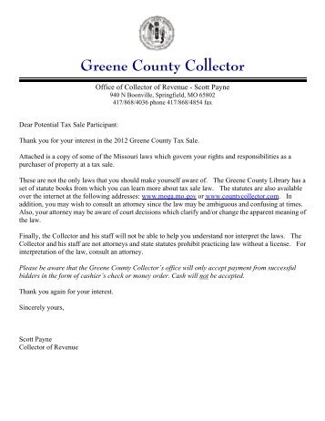 Greene County Collector - Greene County, Missouri