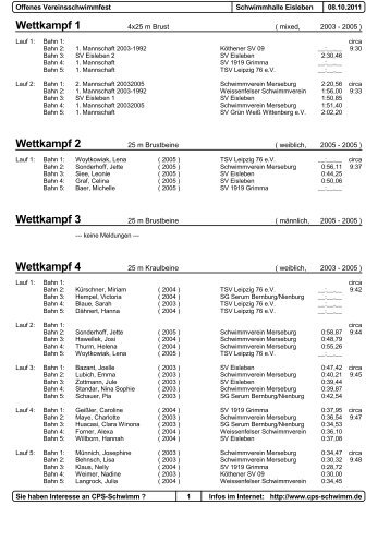 Wettkampf 1 Wettkampf 2 Wettkampf 3 Wettkampf 4 - Gratis Webserver