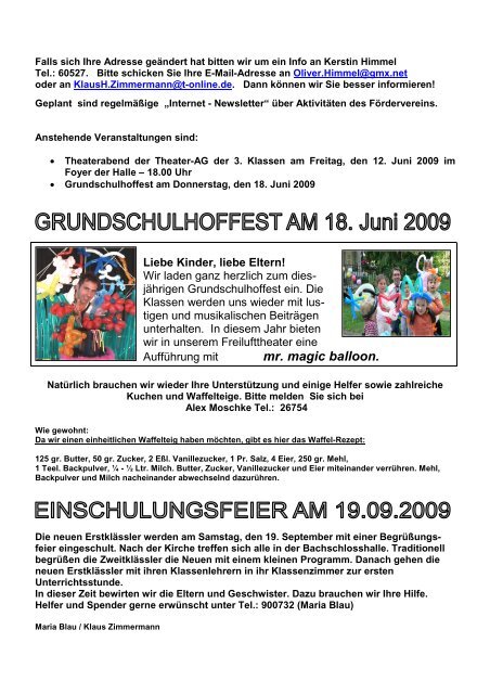Info Nr. 11 Februar 2009 - Bachschloss-Schule