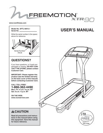 USER?S MANUAL - Top Treadmill Reviews