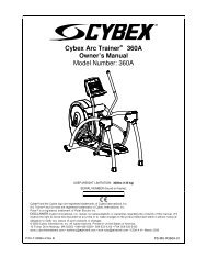 Cybex 360A Arc Trainer Owners Manual - Everything Fitness ...
