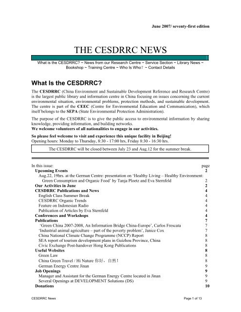 THE CESDRRC NEWS