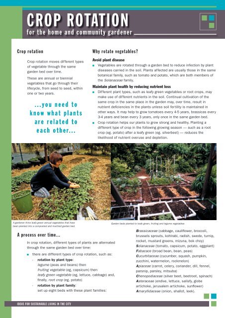 Crop Rotation Australian City Farms Community Gardens Network