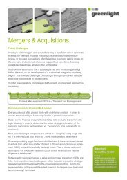 Mergers & Acquisitions. - Greenlight Consulting