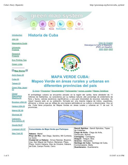 MAPA VERDE CUBA - Green Map System