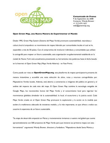 Open Green Map, una Nueva Manera de Experimentar el Mundo ...