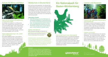 Ein Nationalpark für Baden-Württemberg - Greenpeace Karlsruhe