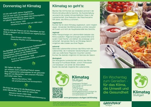 Projekt-Flyer - Greenpeace-Gruppe Stuttgart