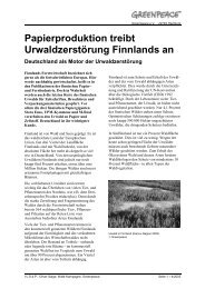 Papierproduktion treibt Urwaldzerstörung Finnlands an Deutschland ...