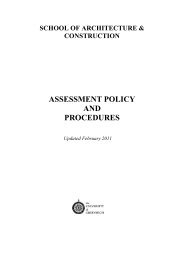 School Assessment Policy & Procedures - University of Greenwich