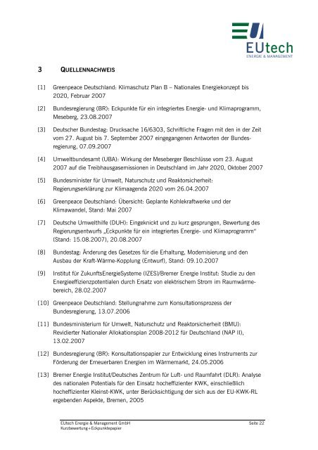 EUtech-Studie zum Klimaschutzprogramm der ... - Greenpeace