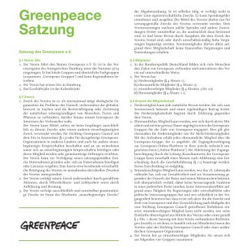 Satzung des Greenpeace e.V.