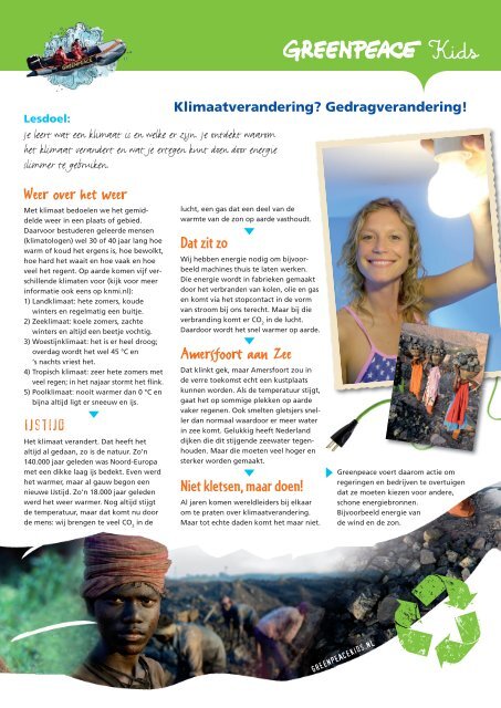 Lesbrief 10: Klimaatverandering? - Greenpeace Nederland