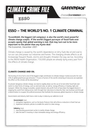 CLIMATE CRIME FILE - Greenpeace UK