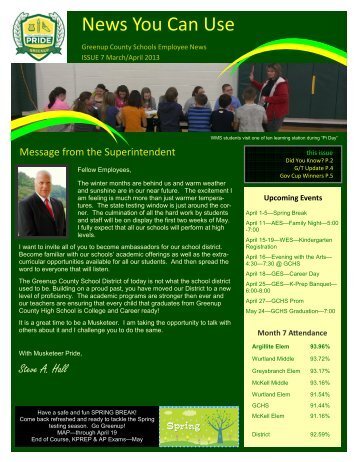 April 2013 Newsletter - Greenup County School District