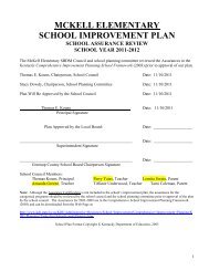 mckell elementary school improvement plan school assurance ...