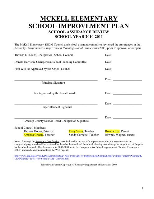 McKell Elementary School - Greenup County School District ...