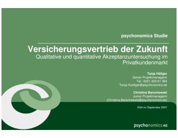 Psychonomics Angebot Versicherungsvertrieb Der Zukunft - Yougov