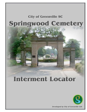 Springwood Cemetery Index - City of Greenville