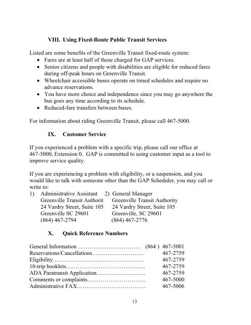 Greenville Area Paratransit Rider's Guide