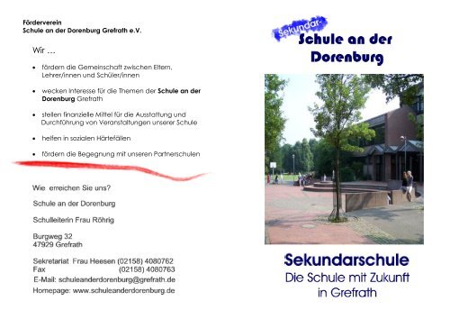 Informationsbroschüre "Sekundarschule" - Gemeinde Grefrath