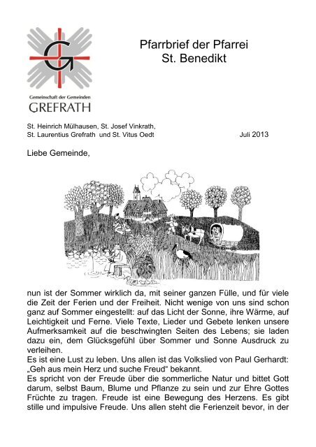 Online-Pfarrbrief - St. Benedikt Grefrath