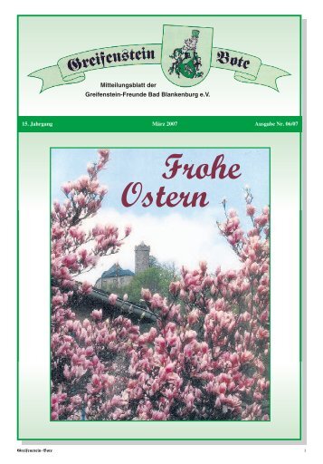 Ausgabe Nr. 6 / März 2007 - Greifenstein-Freunde Bad Blankenburg ...