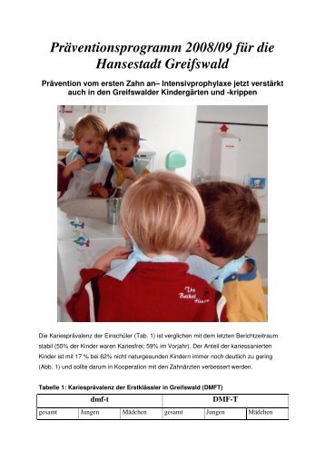 Präventionsprogramm 2009 - Hansestadt Greifswald