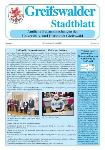 Stadtblatt - Hansestadt Greifswald